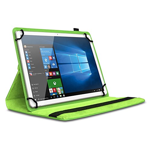 NAUC Tasche für Vodafone Smart Tab 4 / 4G Hülle Tablet Schutzhülle Farbauswahl Kunstleder Cover Case Schutztasche Stand 360° Drehbar Etui Zubehör , Farben:Grün - 2