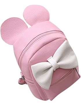 Zantec Rucksack fuer Frauen, PU Leder Nette Bowknot Mickey Mouse Ohren Schulter Multifunktions Span Bag
