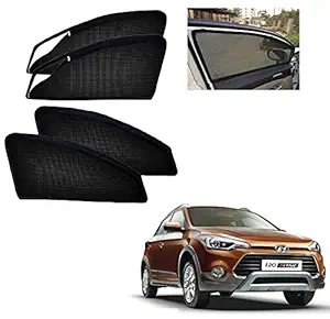 Auto Addict Zipper Magnetic Car Curtain Sunshades (Side Windows,4 Pcs) for Hyundai i20 Active(2014-2019)