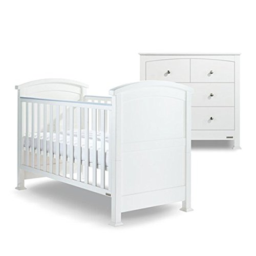 Izziwotnot Tranquillity 2 Piece Cot Bed & Chest Of Drawers Furniture Set, White