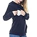 Produktbild Damen Umstandsmode Hoodie Mama Kapuzen Pullover Klassisch Einfarbig Kapuzenpulli Maternity Schwangerschaft Winter Warm Langarm Kapuzenpullover Dunkelblau Grau.