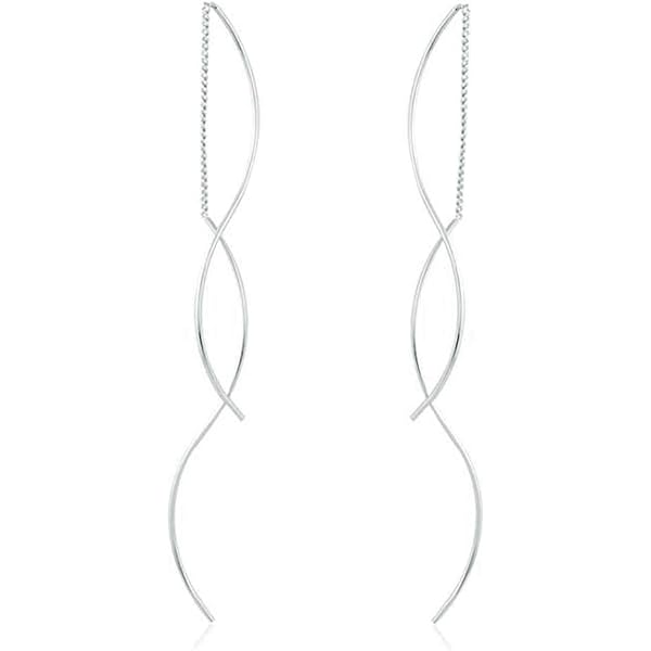 SLUYNZ Orecchini Pendenti A Catena In Argento 925 - Lunghi Orecchini A Goccia Per Donna, Ipoallergenici, Colore Argento