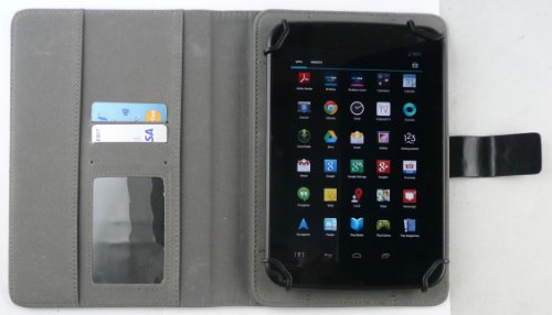 Emartbuy® Trekstor SurfTab Wintron 7.0 Windows Tablet 7 Zoll Universalbereich Schwarz Multi Winkel Folio Executive Case Cover Wallet Hülle Schutzhülle mit Kartensteckplätze + Schwarz Eingabestift - 5