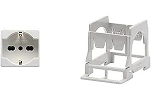 GEWISS - DY01008 Serie System Nr. 1 sopporto per montaggio su guida DIN un modulo compresa con Nr. 1 Presa Schuko