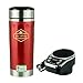 Produktbild Taicheng Wasserkoch im Auto Elektro, Automobil Glas Isolierflasche, 12V Wasserkocher Heizung Cup, Automatik isolierter Edelstahl Zigarettenanzünder Flasche, Digitale Temperaturanzeige, Rot