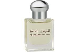AL HARAMAIN PERFUMES Al Haramain Madinah 15ml Perfume Oil | Arabic Oriental Attar Oil for Women and Men | Alcohol-Free Floral & Woody Fragrance | Long-Lasting Concentrated Body Scent