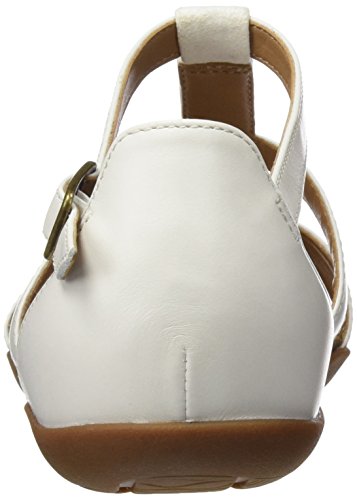 Clarks 261243694, Sandalias Mujer, Blanco (White Combi Lea), 41.5 EU