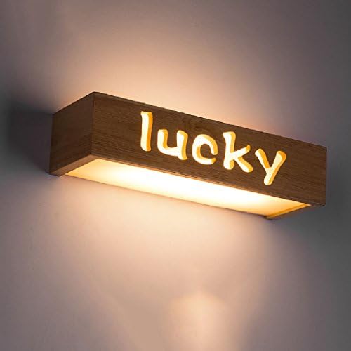 Crayom Japanese Rectangle Wooden Wall Lamp Solid Wood Mirror Headlights Simple Modern Japanese LED Lights LED Patch Four Sizes LED Patch ( Size : 25cm )
