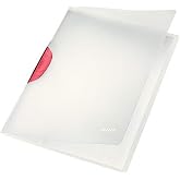 Leitz WOW A4 ColorClip Magic Sıkıştırmalı Dosya, Kırmızı, 30 A4 Sayfa Kapasiteli, Esnek Plastik, 41740025