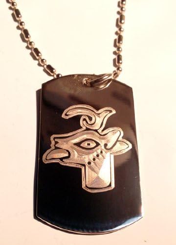 Aztec ART Deer Fawn Animal Logo Symbols - Military Dog Tag Luggage Tag Key Chain Keychain Metal Chain Necklace by Dog Tags