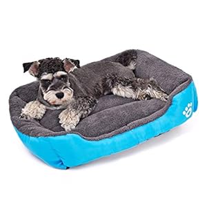LA VIE Sofá Cama para Perro Impermeable en la Base Cojín Cama Cómoda y Suave para Mascotas Cesta para Gatos Cachorros Perros Pequeños y Medianos M Azul