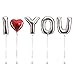 Produktbild XXL Riesenballons I LOVE YOU - 100cm - für Hochzeit, Valentinstag, Verlobung & Co - Geschenk Liebe Standesamt Dekoration Folienballon Luftballon Silber - PARTYMARTY GMBH®
