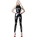 Produktbild SHANGXIAN Frauen Latex Catsuit Erotisch Lackleder Jumpsuit Nachtpfosten Tanzen Kostüm Wetlook Catsuit Sexy Bodysuit,Black,XXL