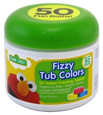 Sesame Street Fizzy Tub Colors Tablets 50-Count 2.58 oz. (3 Pack)