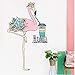 Price comparison product image LGXINGLIyidian Beautiful Pink Flowers Flamingo Drink Juice Cartoon Wall Stickers Kids Room Girl Bedroom Living Room Decor Self-Adhesive Decals