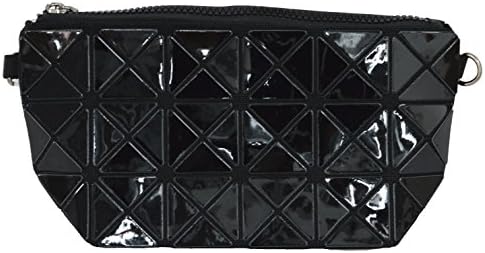 Women Fashion Rhombus Pattern PU Clutch Bag Shoulder Bags (Black)