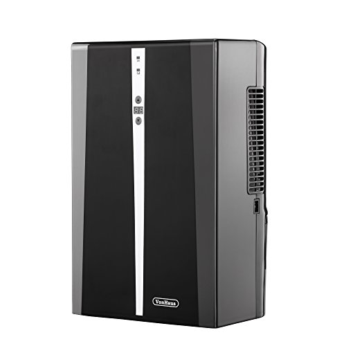 VonHaus 2L Dehumidifier with Auto Humidistat - Black Compact Portable for Damp, Moisture & Mould in Home, Kitchen, Bedroom, Caravan, Office, Garage