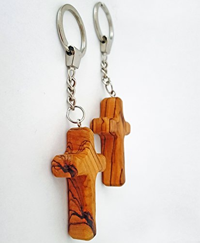 2 Stück Set Schlüsselanhänger Kreuz schmal Holzkreuz ca. 120 mm inkl. Anhänger, Holzanhänger, Olivenholz, Israel, Bethlehem, CleanPrince, Schlagworte: Ostern Weihnachten Muttertag Valentinstag Katholikentreffen Katholikentag Geschenk Taufe Hochzeit Silberhochzeit Verlobung Liebe Goldene Hochzeit Geburtstag Jubiläum Oma Opa Mama Papa Souvenir Erinnerung geschnitzt Firmung Holz Schlüssel Schlüsselbund Schlüsselanhänger Kommunion Konfirmation