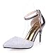 Produktbild WHLXZHAO One-Button Spring High-Heeled Pointed Hollow Sequined Single Shoes White Thirty-Nine