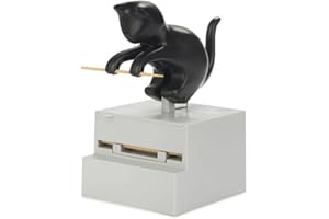 Balvi Distributeur de cure-dents Frisky Couleur noir Distributeur de cure-dents en forme de chat Plas