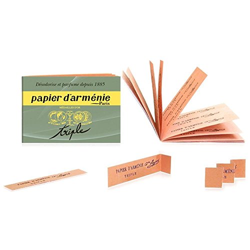 Papier d’armenie – Armenisches Papier – 5 x Briefchen von 12 Blätter 3 Streifen. - 2