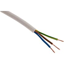 Zenitech Stromkabel H05VV-F 3G2,5mm² Weiß – 5m Länge, Für Elektrogeräte Im Innenbereich