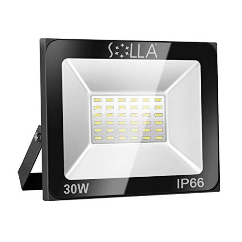 SOLLA Faretto a LED da 30W, IP66 Resistente all'acqua LED esterno, Bianco Caldo 3000K, 2400LM, 24 mesi di garanzia