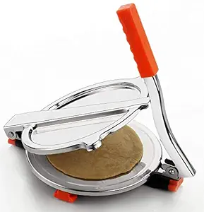 Nilzone Kitchenware Manual Stainless Steel Puri Press Machine with PRE Fitted Handle, Large for Kitchen Nearly 6 inches (21.5 Inch, Multicolour)