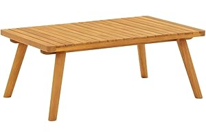 vidaXL Mesa de Centro de Jardín Terraza Exterior Comedor Balcón Restaurante Camping Aire Libre Patio Café Mueble Madera Maciza de Acacia