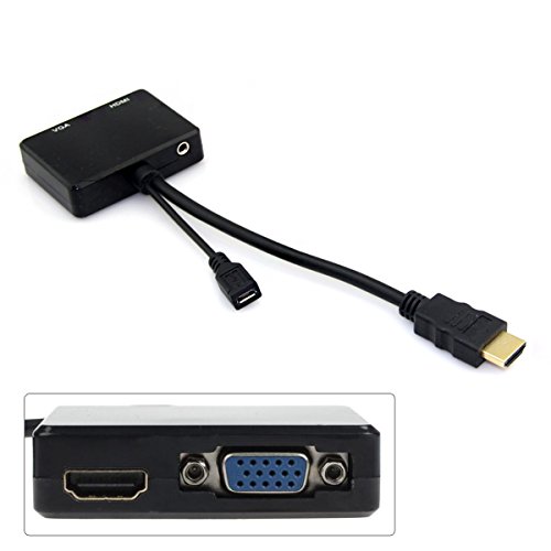 chenyang HDMI zu VGA & HDMI-Buchse Splitter mit Audio Video Kabel Konverter Adapter für HDTV PC Monitor - 3
