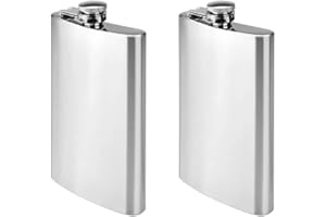 KALSEY 2 Pezzi Fiaschetta in Acciaio Inossidabile Tascabile Portatile, 6 Once Piccola per Escursionismo, Caccia, Campeggio, Arrampicata, Barbecue, Bar, Feste (Argento)