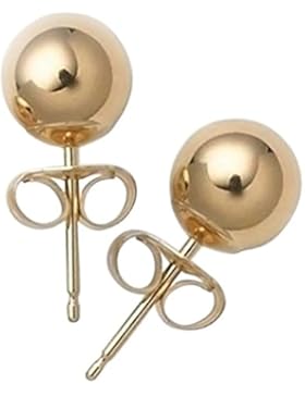 14k Yellow Gold Hollow Center Kids Ball Stud Earrings 3mm