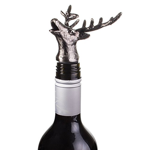 CKB Ltd® STAG Wine Bottle Stopper and Pourer Weinflaschenverschluss und Ausgießer Flaschenverschluß Weihnachten Hirsch - 2