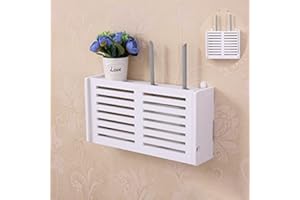 FACULX Naścienna skrzynka do przechowywania WiFi, wisząca półka do przechowywania routera Wi-Fi TV dekoder ścienny pudełko dekoracyjne