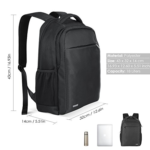 PRASACCO Notebookrucksack Laptoprucksack Backpack f  r 15 6 Zoll Business Rucksack wasserabweisender Schulrucksack zum Wandern Uni Reisen Camping Schw