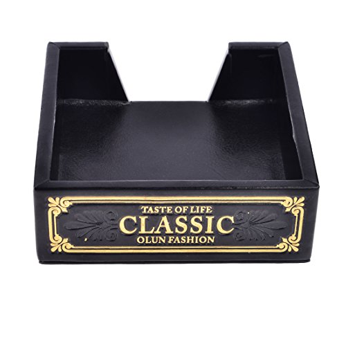 FOKOM 6er Untersetzer Untersatz Tasse Matte Coaster Cup Mat mit Halter-Schwarz - 5