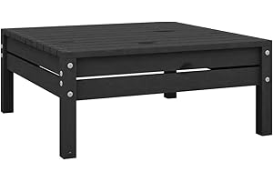 vidaXL Garten Fußhocker, Modular Gartenmöbel Lounge, Sitzhocker Hocker für Garten Terrasse Balkon, Holzhocker Gartenhocker, Schwarz Massivholz Kiefer