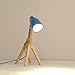 Produktbild Xuan - worth having Tischlampe Schreibtischlampe Tisch Licht Schreibtisch Licht Nacht Licht Eisen und Holz gemacht blaue Farbe LED oder Glühlampe GU10 Kappe Druckknopf Schalter Studie Wohnzimmer Schlafzimmer Bett 45cm * 34cm