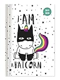Collegetimer Batcorn 2019/2020 - Einhorn - Schülerkalender A5 (15 x 21) - Weekly - 224 Seiten - Terminplaner by