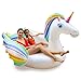 Produktbild Keenstone Einhorn Aufblasbare Luftmatratze Pool, PVC Schwimmen Floß, Schwebebett für 2-3 Personen, Riesieger Wasser Spielzeug Schwimmtier, 180X140X140CM Schwimmreifen für Erwachsener