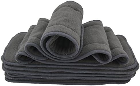 LilBit 5 Layers Antibacterial Bamboo Charcoal Liners Inserts Super Water Absorbent (Pack of 10, Bamboo Charcoal)