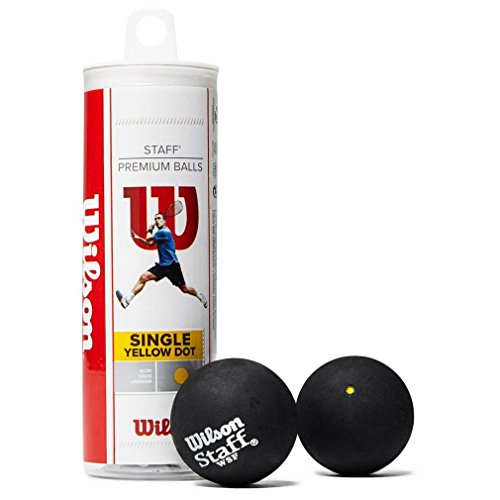 Wilson WRT618600 Balle de Squash, Staff, Tube de 3, Jaune I, Noir