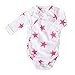 aden + anais Kimono Body Suit (0 to 3 Months, Long Sleeve, Medium, Shocking Pink Star)