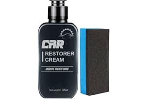 HIKAKA Agente de reparación de reacondicionamiento para piezas de plástico de automóviles Panel de puerta Limpiador con esponja,Pasta de reacondicionamiento de cuero-Crema restauradora Restauración rápida