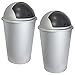 Produktbild COM-FOUR® 2x Abfalleimer, Mülleimer mit Schiebe-Deckel, 50 L, 40 x 68 cm, grau/anthrazit (02 Stück)