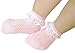 Little Girls Lace Cotton Crochet Socks Seamless Pretty Christmas Birthday Gifts (1-4 years, pink)