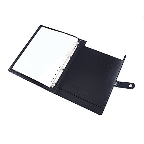 A4 Carpeta para Conferencia de Piel Sintetica  Carpeta Organizadora con Calculador Tarjetero incluidos  Organizador para Folios Bolis  Tablet  Tarjetas  Negro