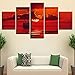 Produktbild lsweia Holzrahmen/Wohnzimmer Dekor Wandkunst HD Gedruckt 5 Stücke Schiff Wolke Und Roten Himmel Sonne Seascape Modulare Leinwand Gemälde Poster Bild