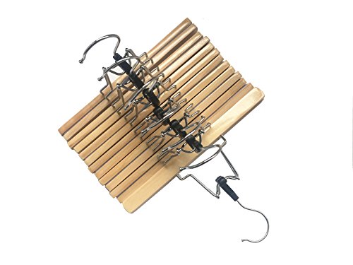 logei® 10 Stück Holz Kleiderbügel Hosenbügel Hosenspanner Hosenklemmbügel Hosenhalter mit Filzeinlage 25 cm lang - 3