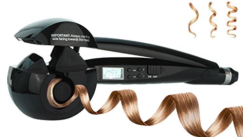 Preisvergleich Produktbild Lukis Curling Maschine Keramik Roller Lockenstab Curler Lockendreher LCD Automatischer Lockenwickler mit Euro-Stecker (Schwarz)